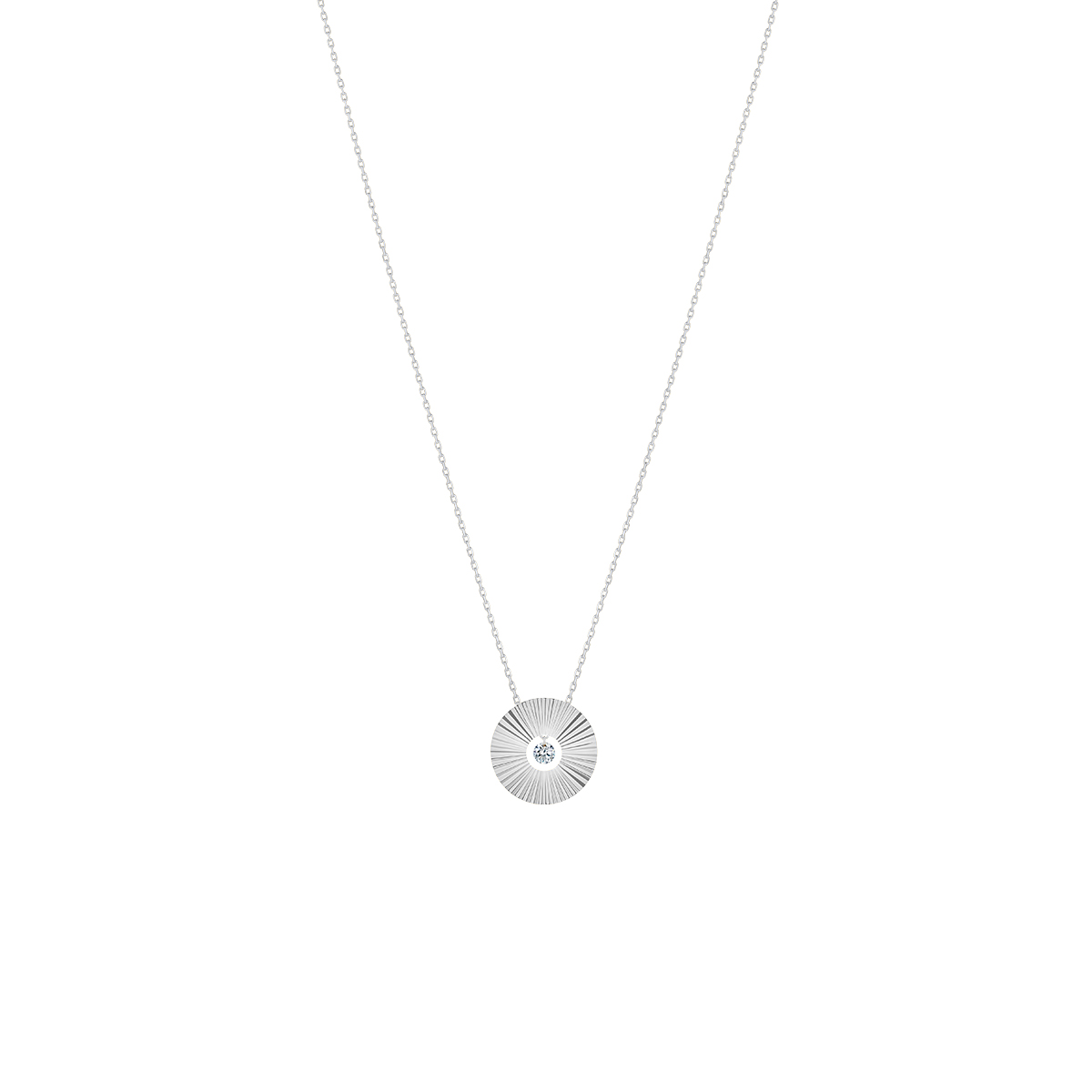 Collier La Brune & La Blonde Lune & Soleil Mini Lune Diamant Or Blanc
