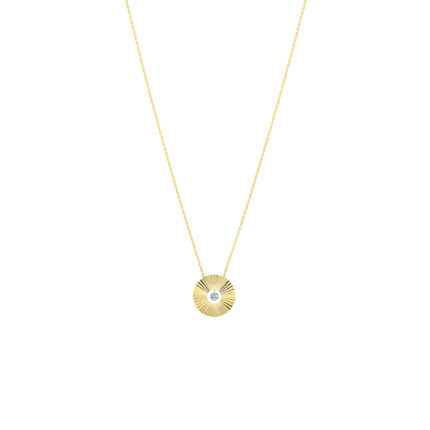 Collier La Brune & La Blonde Lune & Soleil Mini Lune Diamant Or Jaune