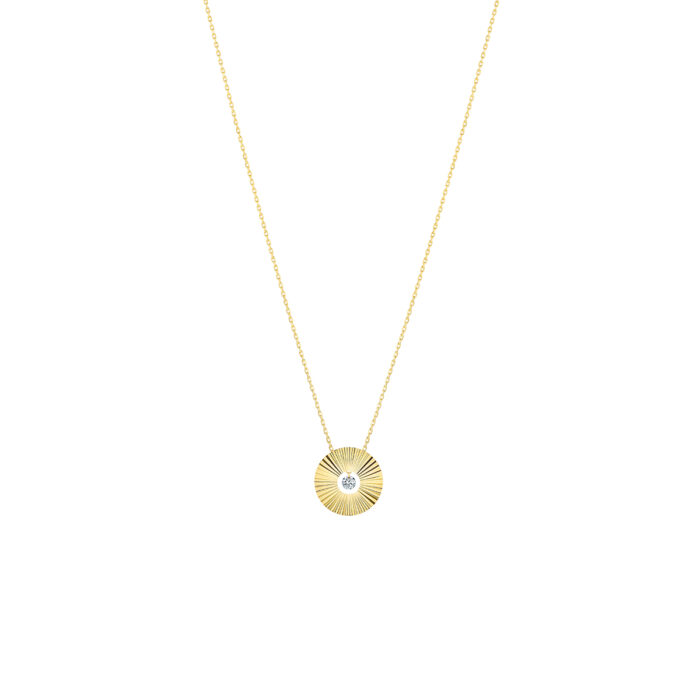 Collier La Brune & La Blonde Lune & Soleil Mini Lune Diamant Or Jaune