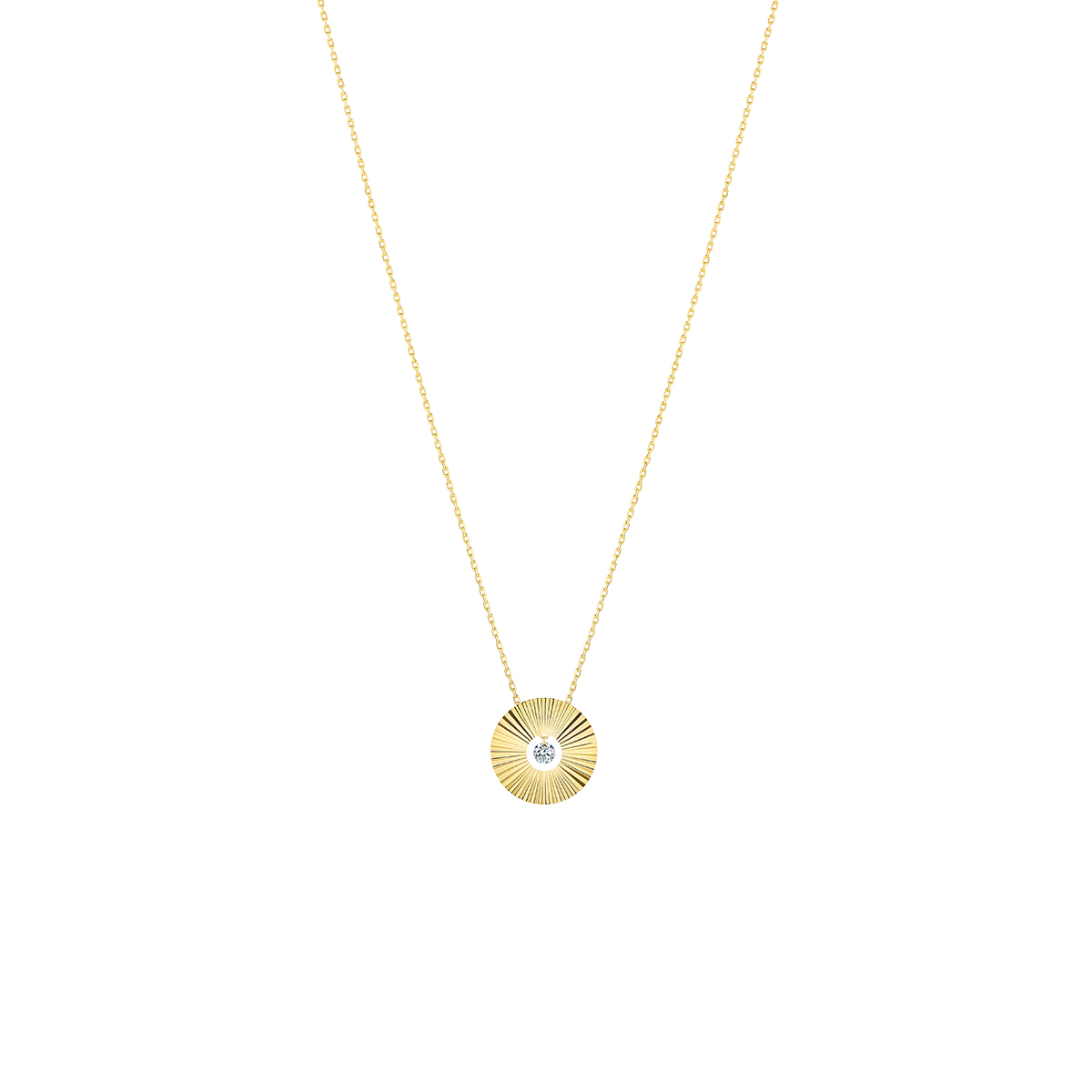 Collier La Brune & La Blonde Lune & Soleil Mini Lune Diamant Or Jaune