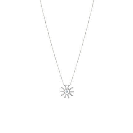 Collier La Brune & La Blonde Lune & Soleil Mini Soleil Diamant Or Blanc