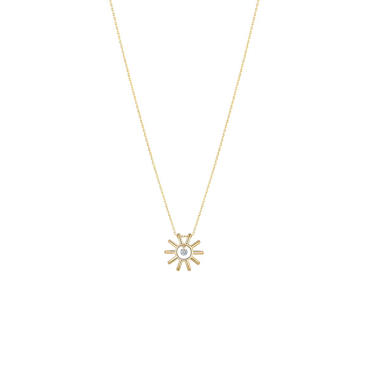 Collier La Brune & La Blonde Lune & Soleil Mini Soleil Diamant Or Jaune