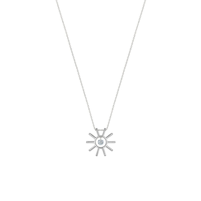 Collier La Brune & La Blonde Lune & Soleil Plein Soleil Diamant Or Blanc