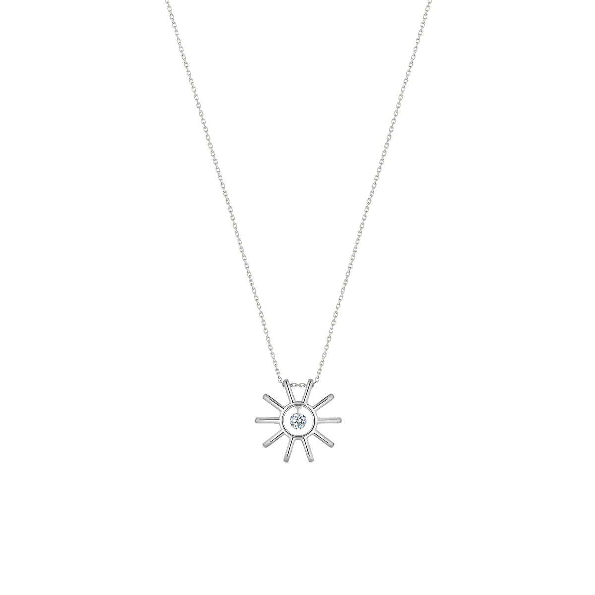 Collier La Brune & La Blonde Lune & Soleil Plein Soleil Diamant Or Blanc