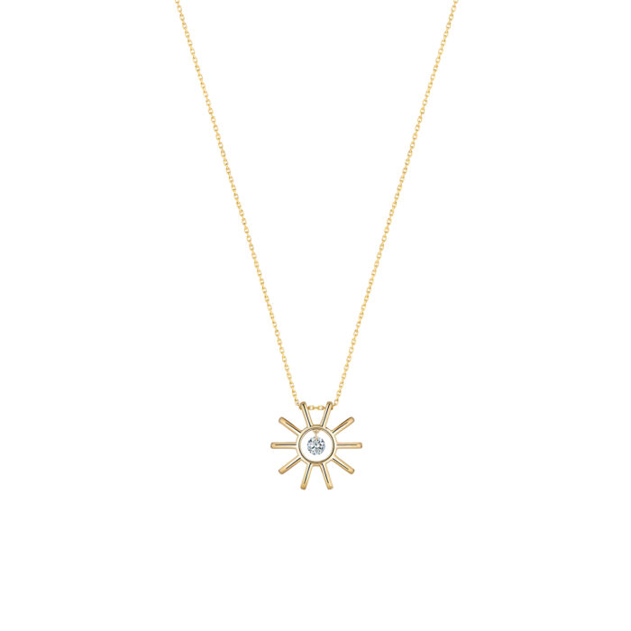 Collier La Brune & La Blonde Lune & Soleil Plein Soleil Diamant Or Jaune