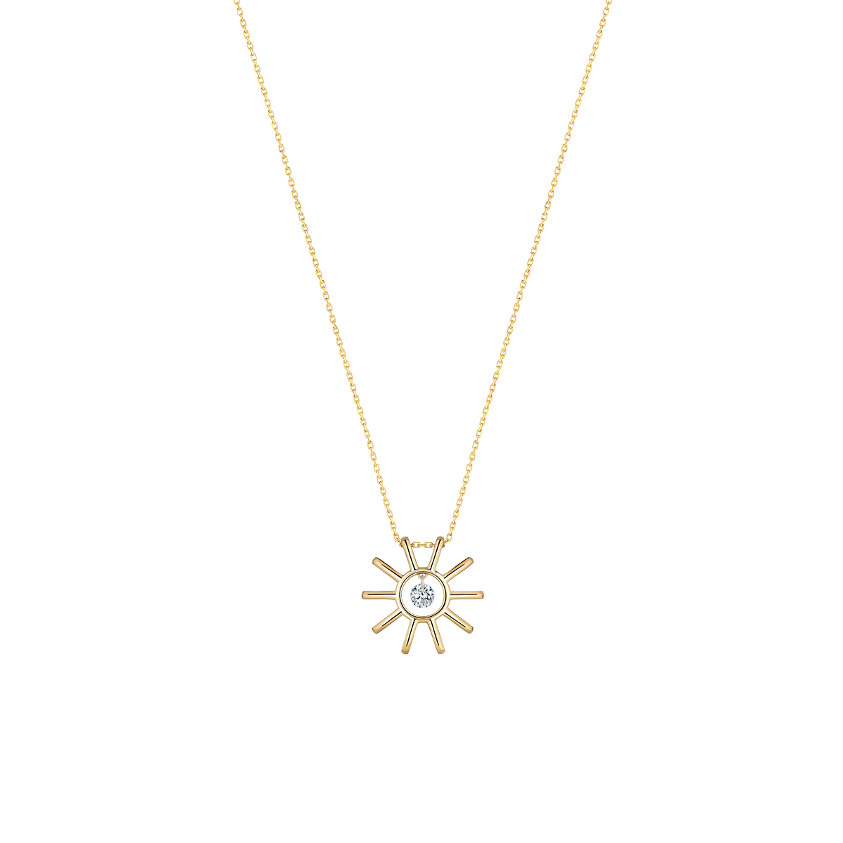 Collier La Brune & La Blonde Lune & Soleil Plein Soleil Diamant Or Jaune