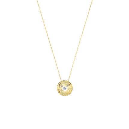 Collier La Brune & La Blonde Lune & Soleil Pleine Lune Diamant Or Jaune