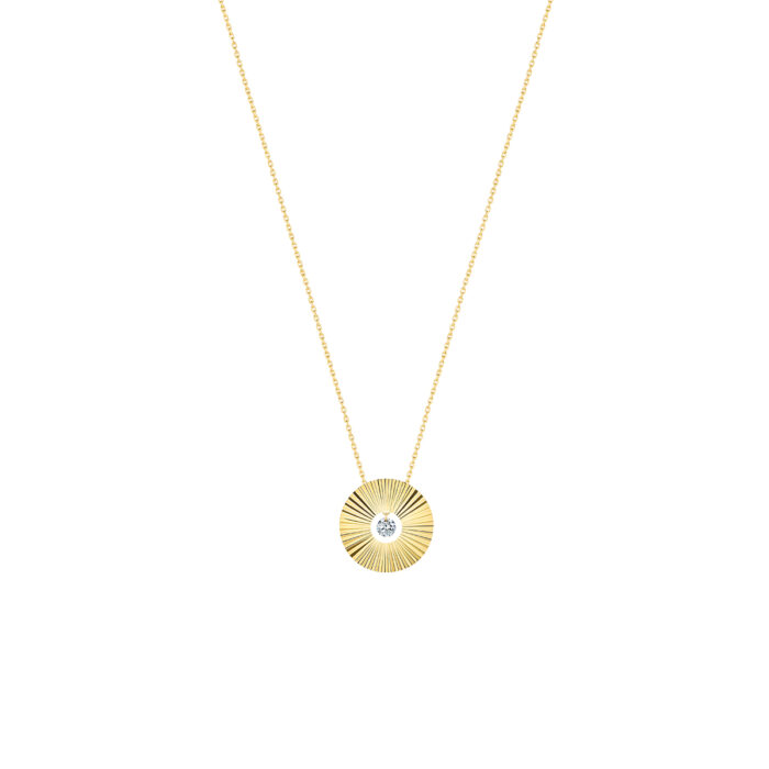 Collier La Brune & La Blonde Lune & Soleil Pleine Lune Diamant Or Jaune