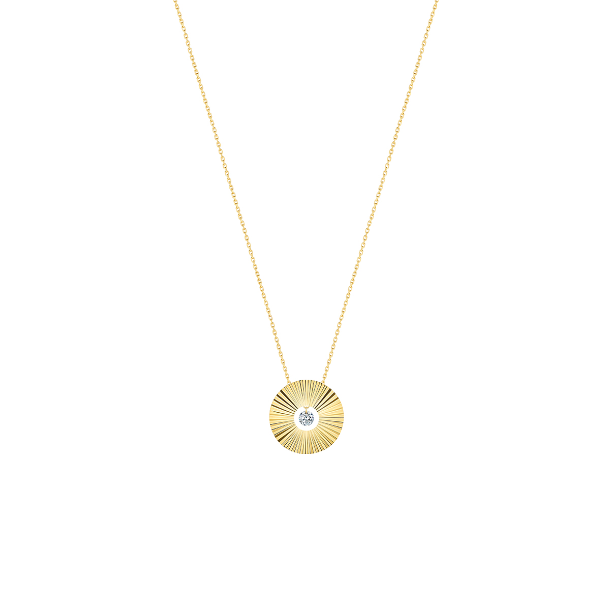 Collier La Brune & La Blonde Lune & Soleil Pleine Lune Diamant Or Jaune