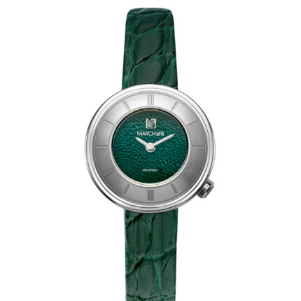 Montre MARCH LA.B Lady Volante Caviar Forest Quartz Cadran Vert Bracelet Cuir