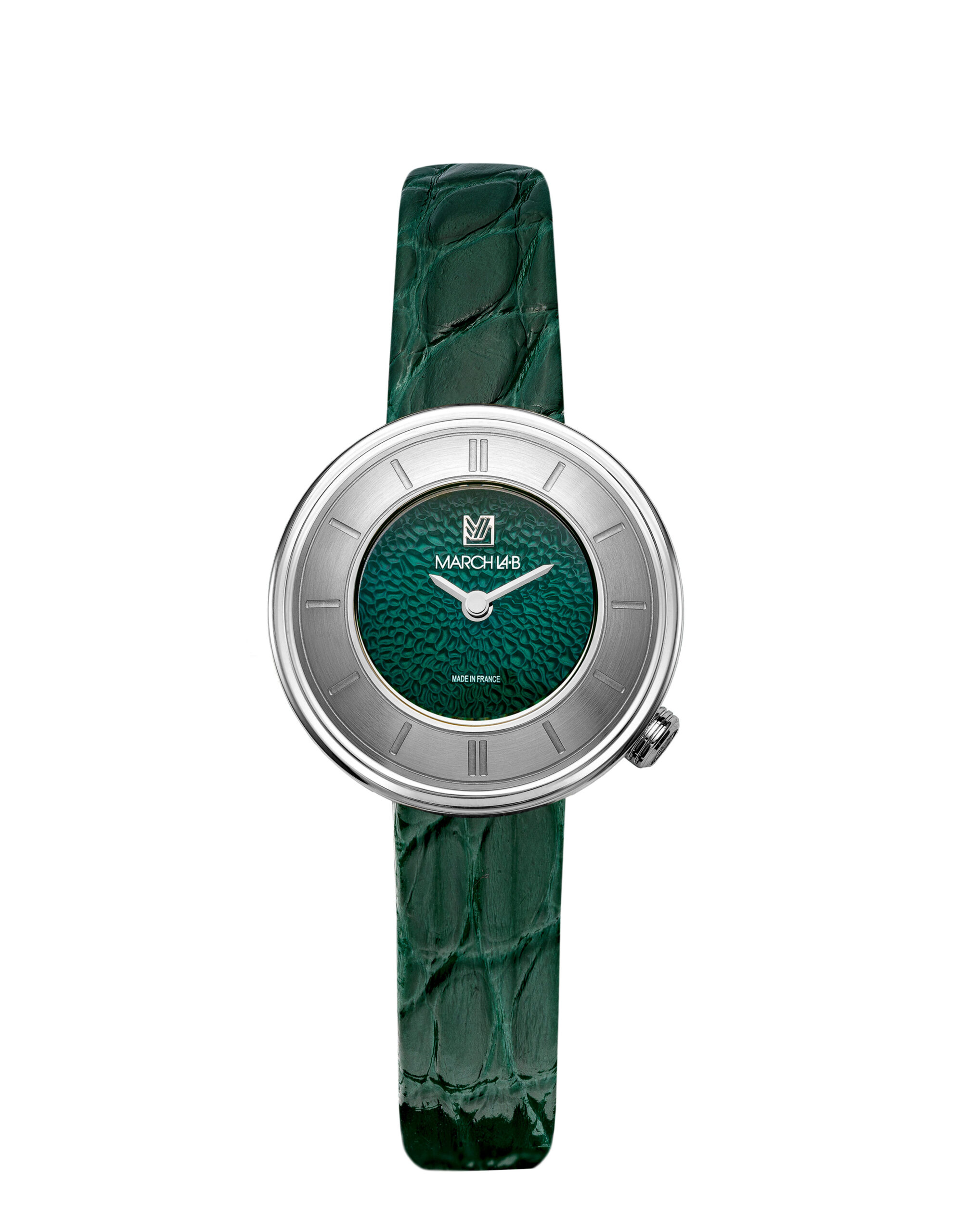 Montre MARCH LA.B Lady Volante Caviar Forest Quartz Cadran Vert Bracelet Cuir