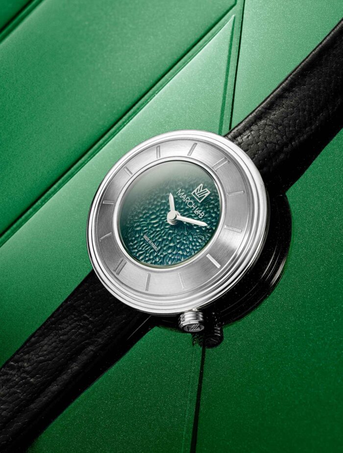 Montre MARCH LA.B Lady Volante Caviar Forest Quartz Cadran Vert Bracelet Cuir