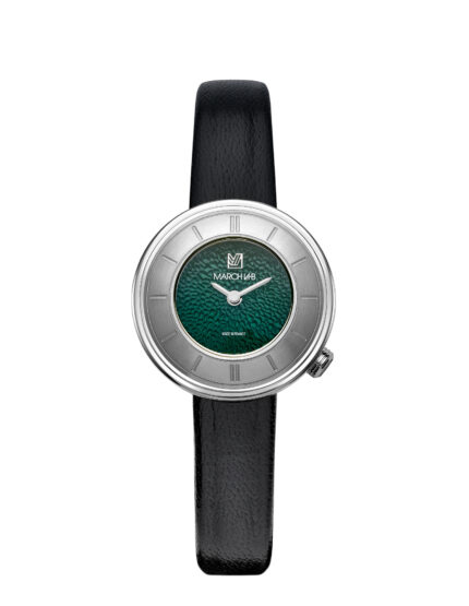Montre MARCH LA.B Lady Volante Caviar Forest Quartz Cadran Vert Bracelet Cuir