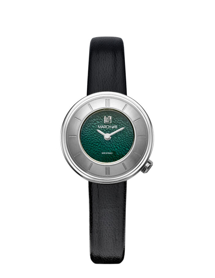 Montre MARCH LA.B Lady Volante Caviar Forest Quartz Cadran Vert Bracelet Cuir