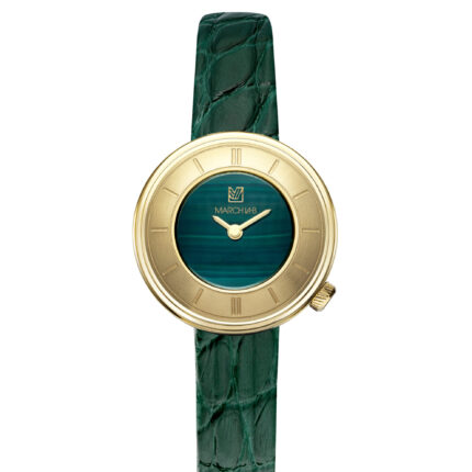 Montre MARCH LA.B Lady Volante Malachite Quartz Cadran Vert Bracelet Cuir 30MM
