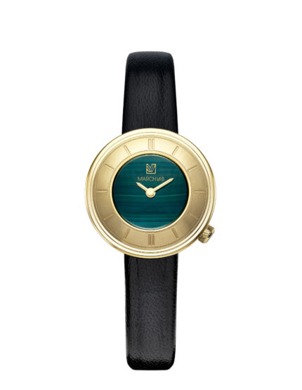 Montre MARCH LA.B Lady Volante Malachite Quartz Cadran Vert Bracelet Cuir 30MM