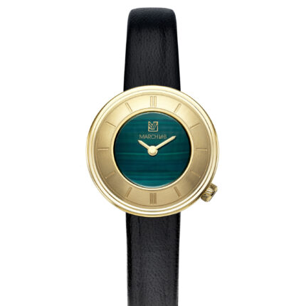Montre MARCH LA.B Lady Volante Malachite Quartz Cadran Vert Bracelet Cuir 30MM
