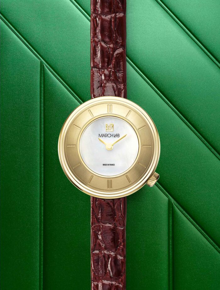 Montre MARCH LA.B Lady Volante Quartz Cadran Nacre Bracelet Cuir 30MM