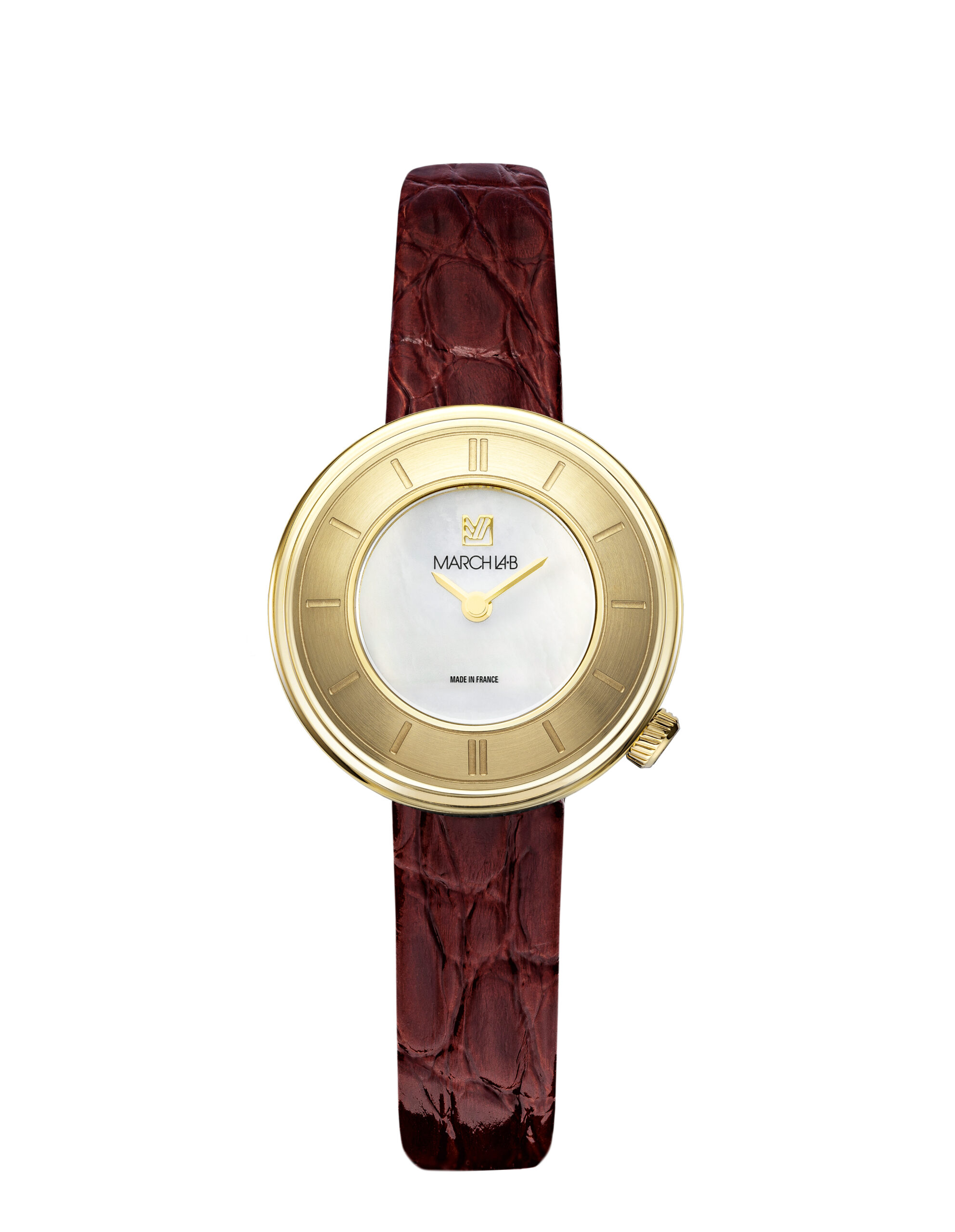 Montre MARCH LA.B Lady Volante Quartz Cadran Nacre Bracelet Cuir 30MM