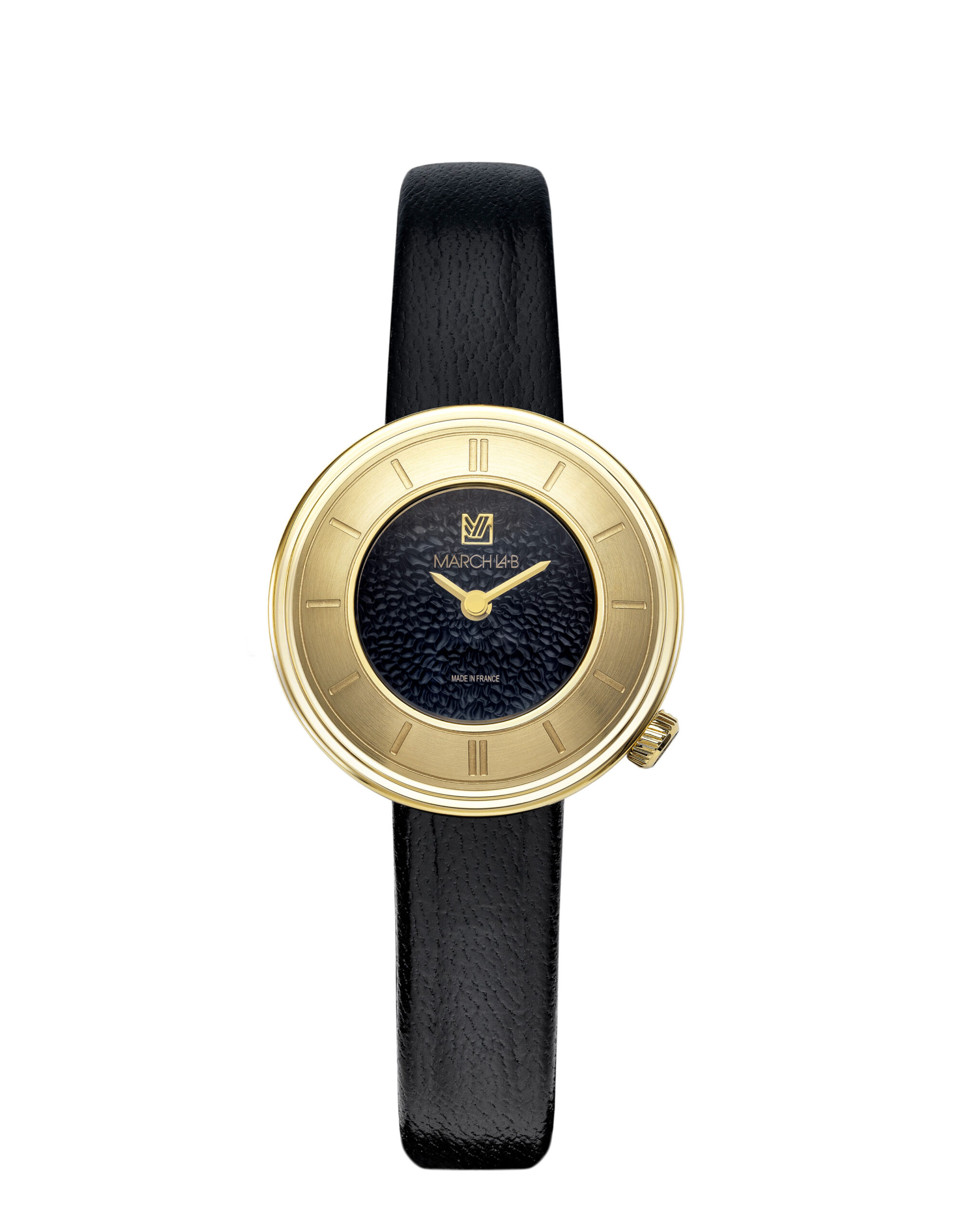 Montre MARCH LA.B Lady Volante Supreme Caviar Quartz Cadran Noir Bracelet Cuir 30MM