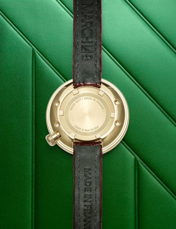 Montre MARCH LA.B Lady Volante Malachite Quartz Cadran Vert Bracelet Cuir 30MM