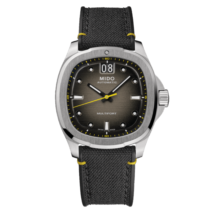 Montre Mido Multifort TV Big Date Auto Cadran Noir Bracelet Textile 40MM