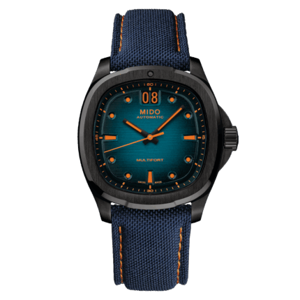 Montre Mido Multifort TV Big Date Auto Cadran Bleu Bracelet Textile 40MM