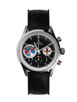 Montre Yema Yachtingraff Seconde / Seconde Cadran Noir Bracelet Caoutchouc 38.5MM
