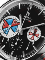 Montre Yema Yachtingraff Seconde / Seconde Cadran Noir Bracelet Caoutchouc 38.5MM