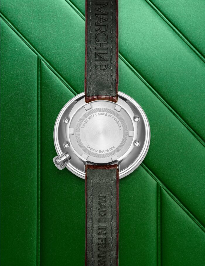 Montre MARCH LA.B Lady Volante Caviar Forest Quartz Cadran Vert Bracelet Cuir