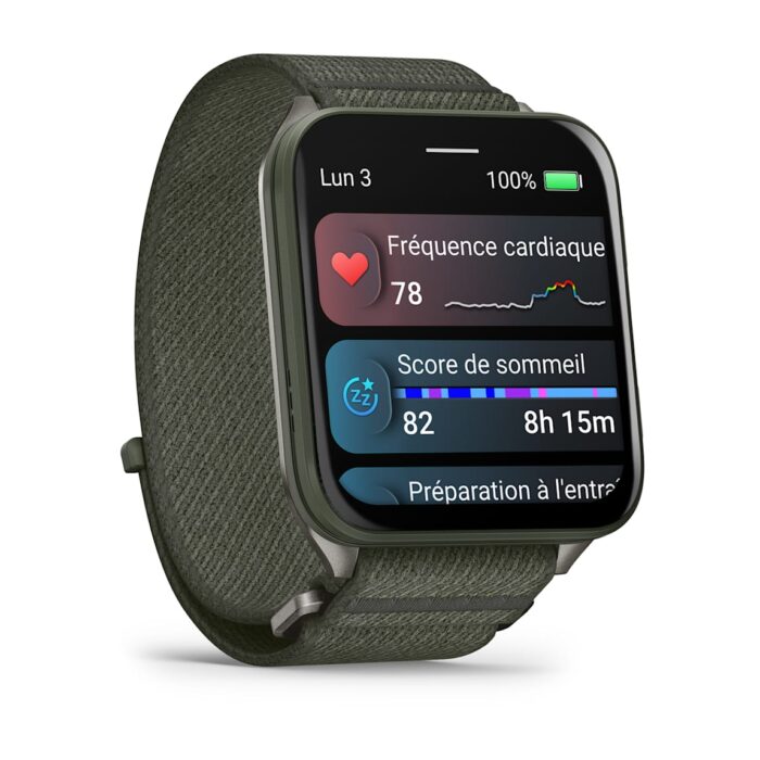 Montre Garmin Venu X1 Vert Moss Connectée Bracelet Textile