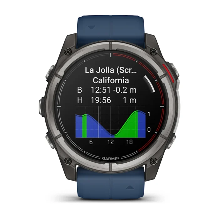 Montre Garmin Connectée Quatix 8 Amoled Marine Bracelet Caoutchouc 51MM