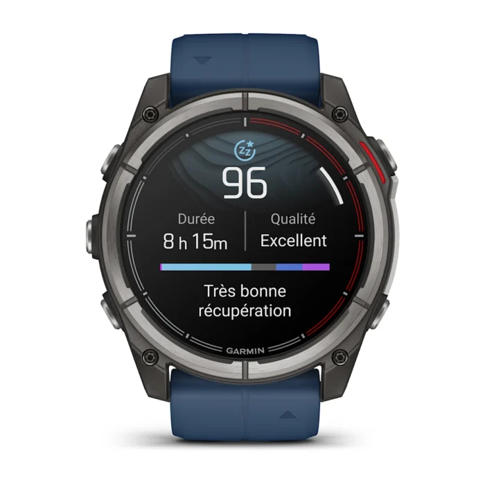 Montre Garmin Connectée Quatix 8 Amoled Marine Bracelet Caoutchouc 51MM