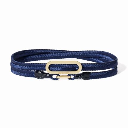 Bracelet Dinh Van Maillon L Cordon Tissé Marine Or Jaune