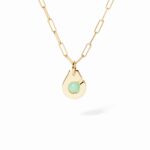 Pendentif Dinh Van Menottes Petit Modèle Chrysoprase Or Jaune
