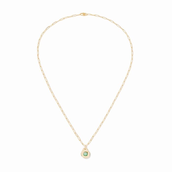 Pendentif Dinh Van Menottes Petit Modèle Chrysoprase Or Jaune