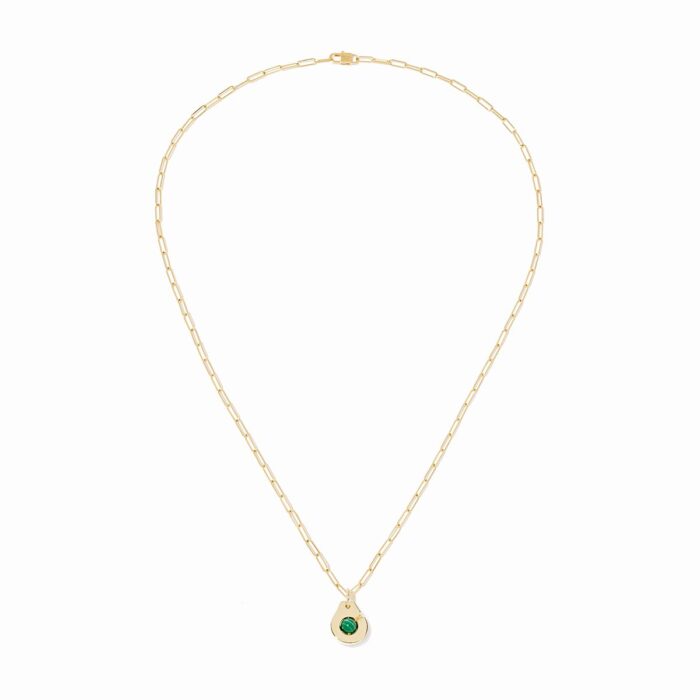 Pendentif Dinh Van Menottes Petit Modèle Malachite Or Jaune