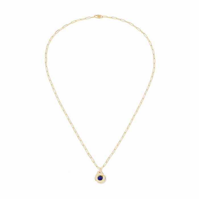 Pendentif Dinh Van Menottes Petit Modèle Lapis Lazuli Or Jaune