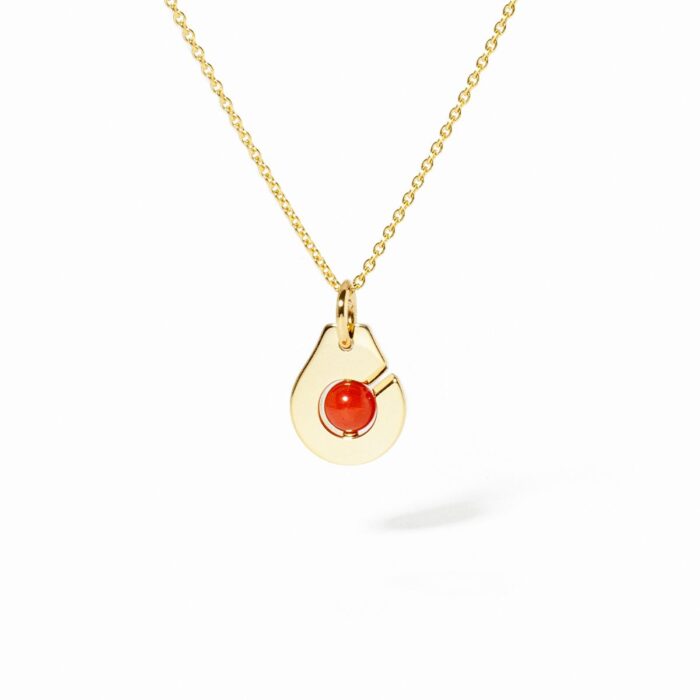 Pendentif Dinh Van Menottes Petit Modèle Corail Or Jaune