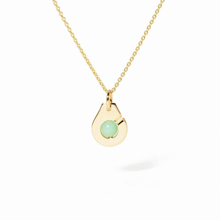 Pendentif Dinh Van Menottes Petit Modèle Chrysoprase Or Jaune