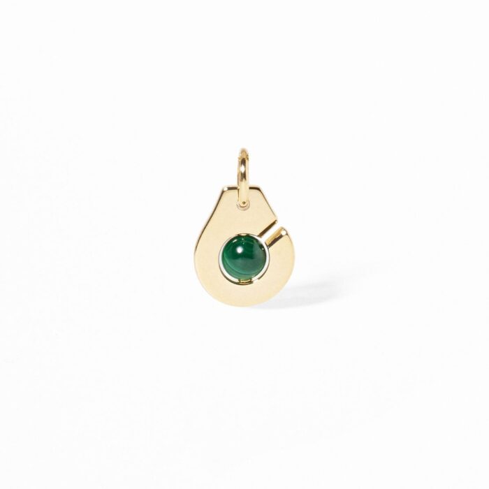 Pendentif Dinh Van Menottes Petit Modèle Malachite Or Jaune