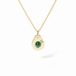 Pendentif Dinh Van Menottes Petit Modèle Malachite Or Jaune