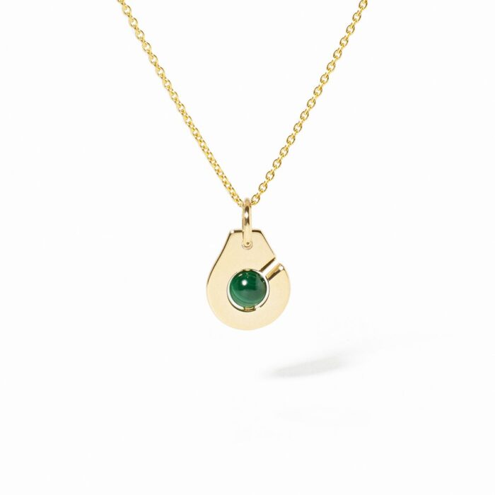 Pendentif Dinh Van Menottes Petit Modèle Malachite Or Jaune