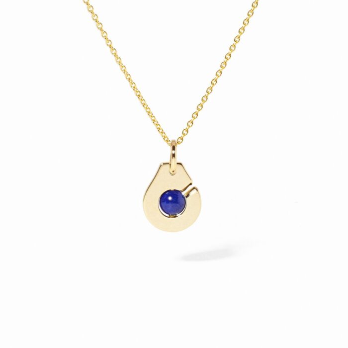 Pendentif Dinh Van Menottes Petit Modèle Lapis Lazuli Or Jaune
