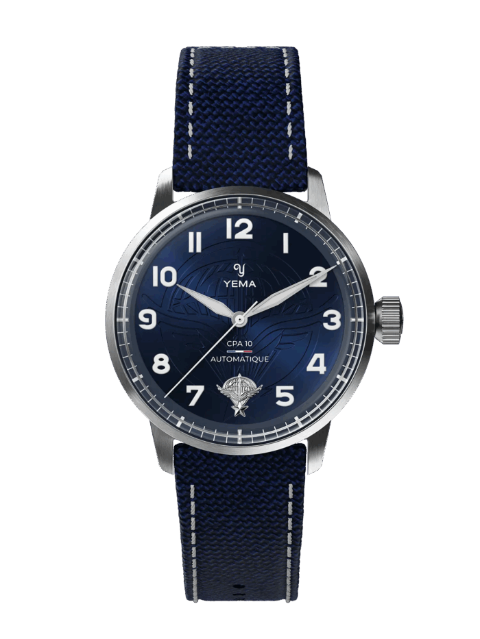 Montre Yema Flygraf CPA10 CMM.10 Cadran Bleu Bracelet Textile 40MM