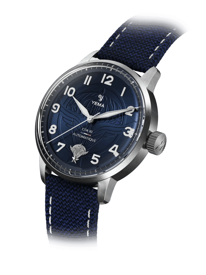 Montre Yema Flygraf CPA10 CMM.10 Cadran Bleu Bracelet Textile 40MM