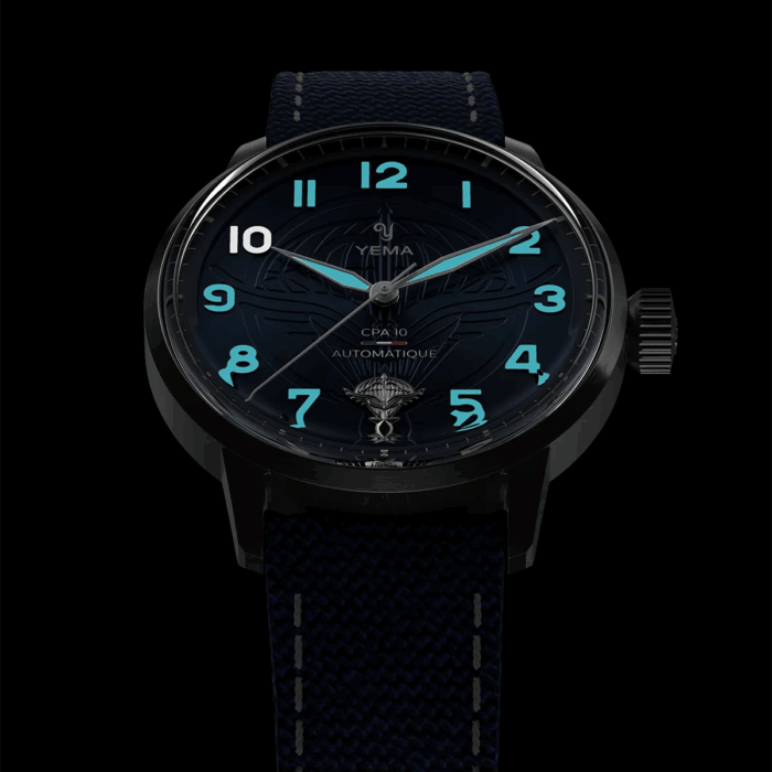 Montre Yema Flygraf CPA10 CMM.10 Cadran Bleu Bracelet Textile 40MM