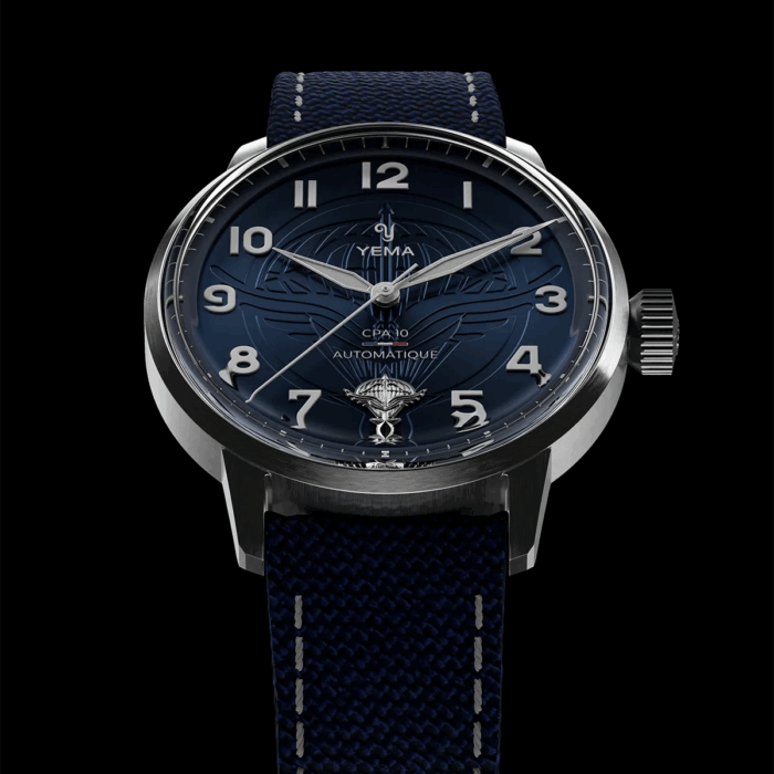 Montre Yema Flygraf CPA10 CMM.10 Cadran Bleu Bracelet Textile 40MM