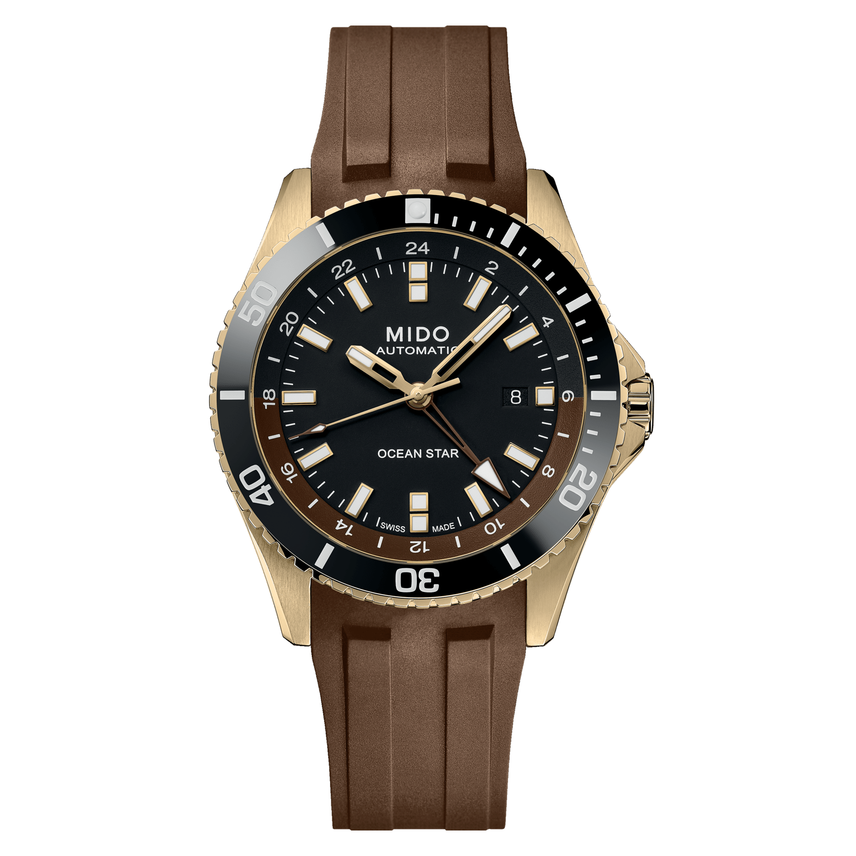Montre Mido Ocean Star GMT Auto Cadran Noir Bracelet Caoutchouc 44MM