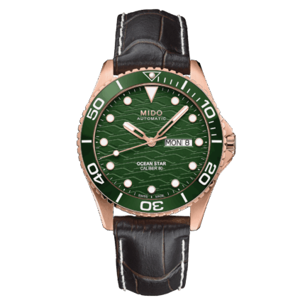 Montre Mido Ocean Star 200C Auto Cadran Vert Bracelet Cuir 42.5MM